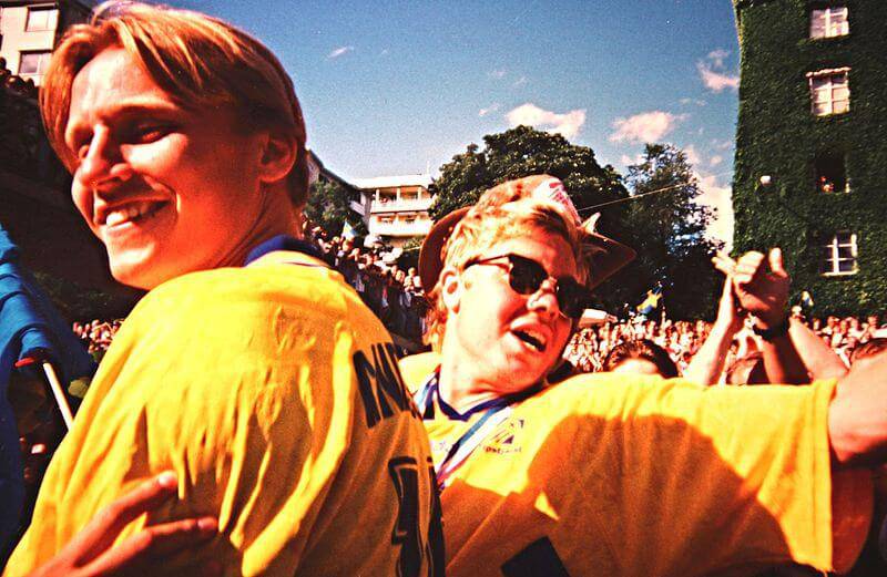 Tomas Brolin vid hemkomsten efter VM 1994