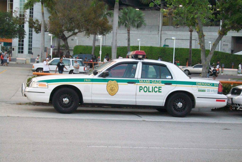 Bild på polisbil i Miami