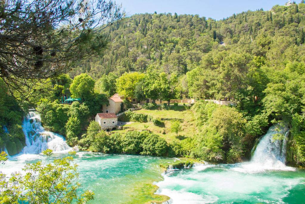 Vattenfall i Krka nationalpark.