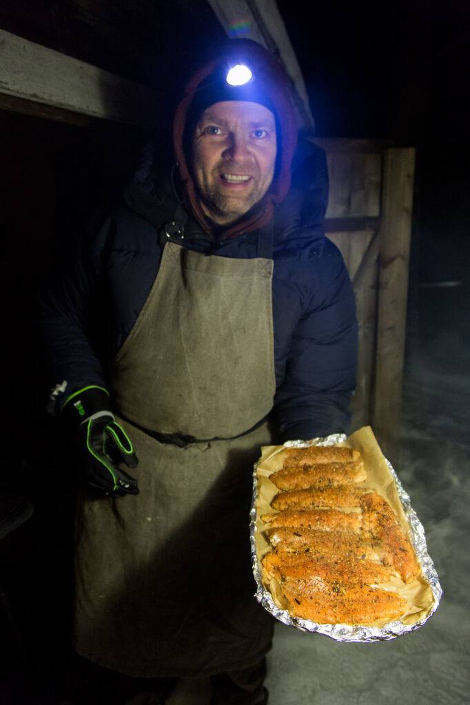 Jappe med nyrökt röding.